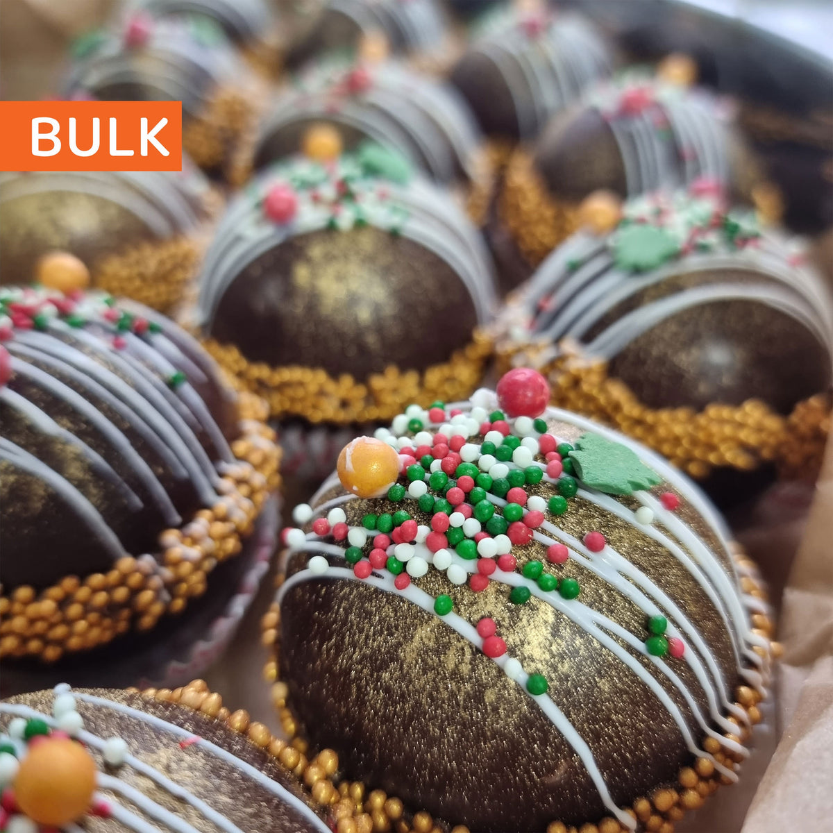 Großpackung: 24er-Pack (4x6er-Set) Heiße-Schokoladen-Bomben - Kugelform Hot Chocolate Bombs - Partygeschenke