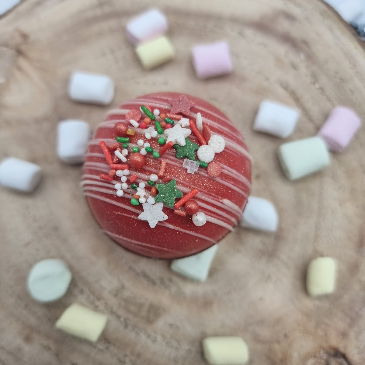 6er Set Mix-Heiße-Schokoladen-Bomben - festliche Schokoladenkugeln mit Marshmallows (Geschenk)