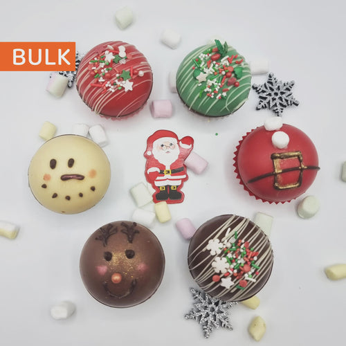 Großpackung: 24er-Pack (4x6er-Set) Mix-Heiße-Schokoladen-Bomben - Kugelform Hot Chocolate Bombs - Partygeschenke