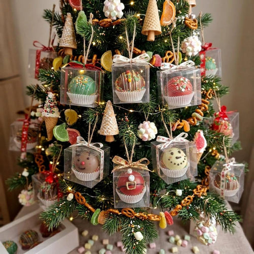 6er Set Mix-Heiße-Schokoladen-Bomben - festliche Schokoladenkugeln mit Marshmallows (Geschenk)