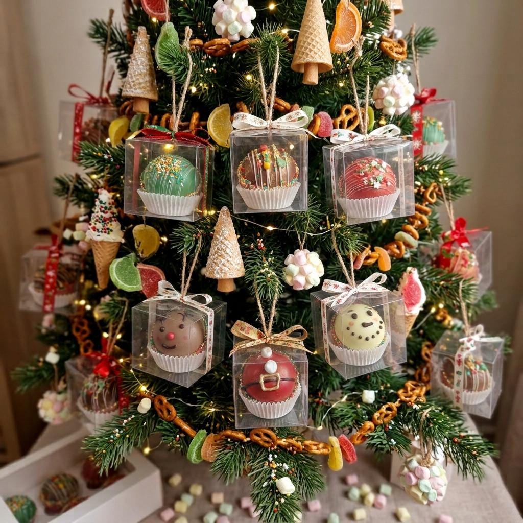 4er Set Heiße-Schokoladen-Bomben - festliche Schokoladenkugeln mit Marshmallows (Geschenk)